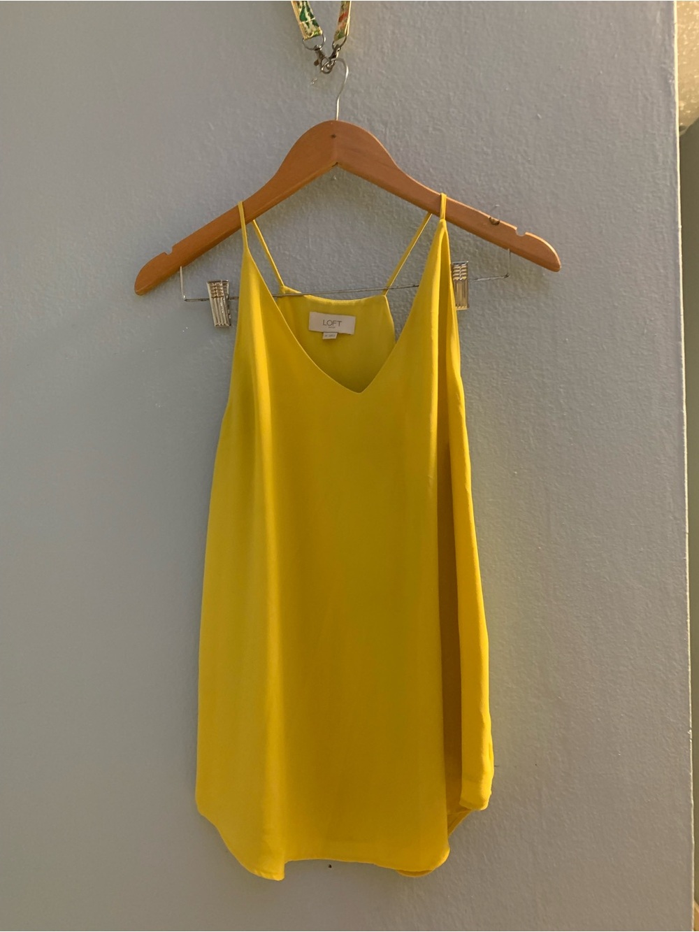 LOFT Bright Yellow V-Neck Spaghetti Strap Cami